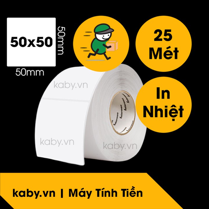 [20 Tặng 2] Tem Decal Nhiệt GHTK 50x50 mm (Tem Vuông)