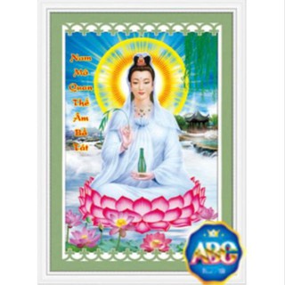 sale sốc Tranh đính đá phật bà Quan Âm kt 55*75cm  tranhđẹp