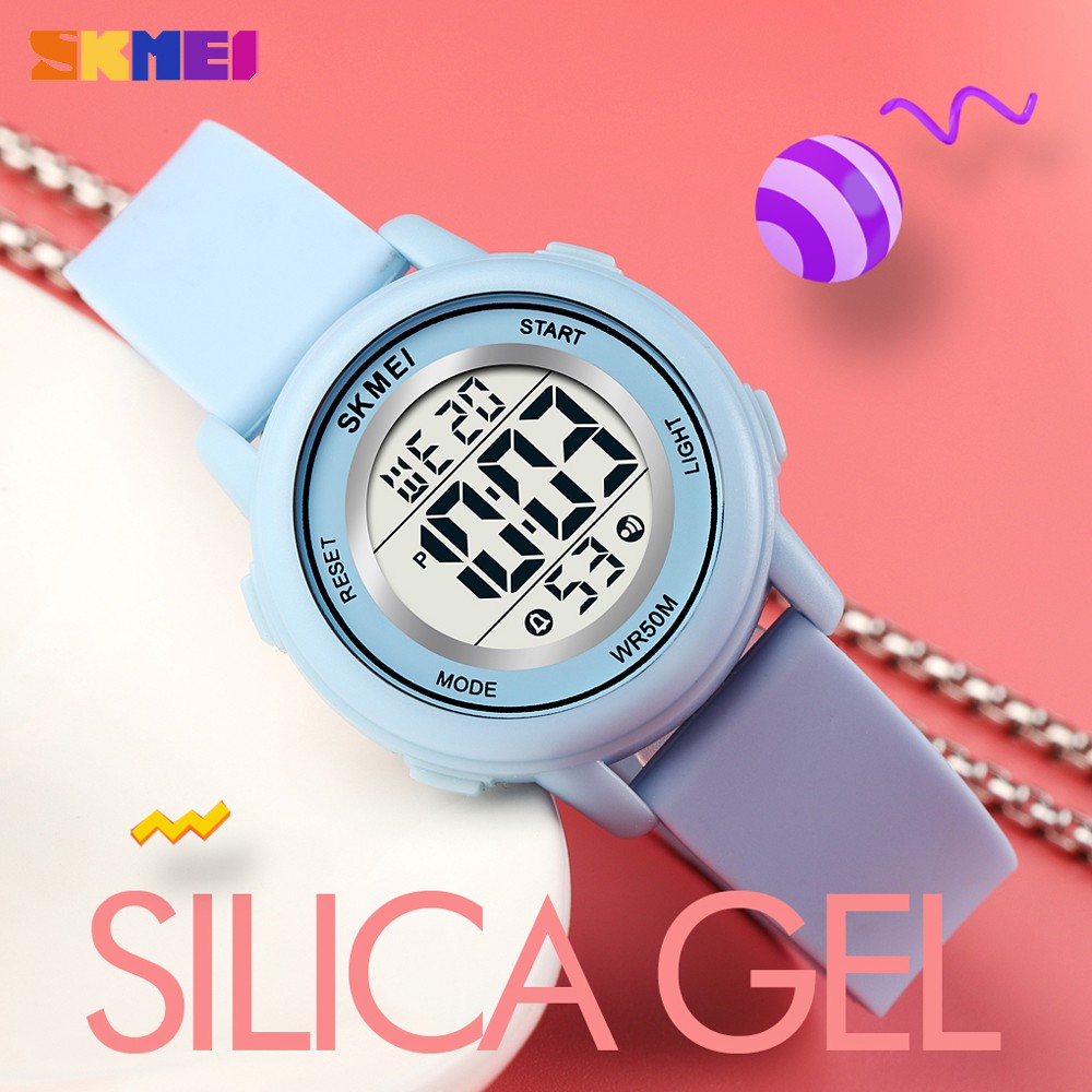 Đồng Hồ Báo Thức Kỹ Thuật Số Skmei 1721 Màn Hình Hiển Thị Ngày Và Hẹn Giờ Chống Thấm Nước Cho Học Sinh