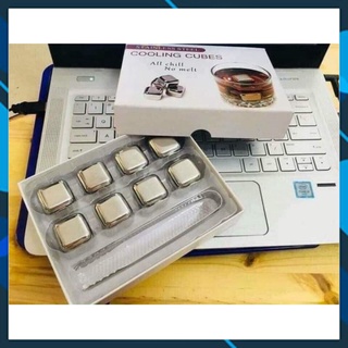 Combo 8 viên đá lạnh kèm kẹp gắp đá, đồ dùng gia đình