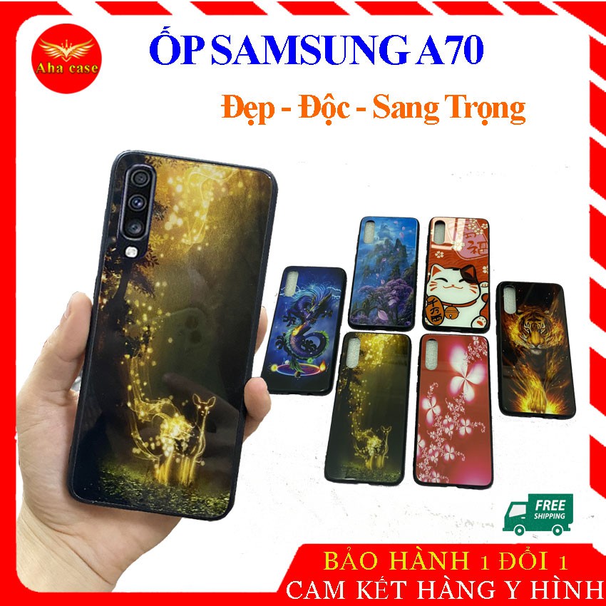 [Freeship] Ốp lưng Samsung A70, vỏ case Galaxy A70 điện thoại ss mặt kính, chống trầy xước, hoa văn tinh tế đẹp độc lạ