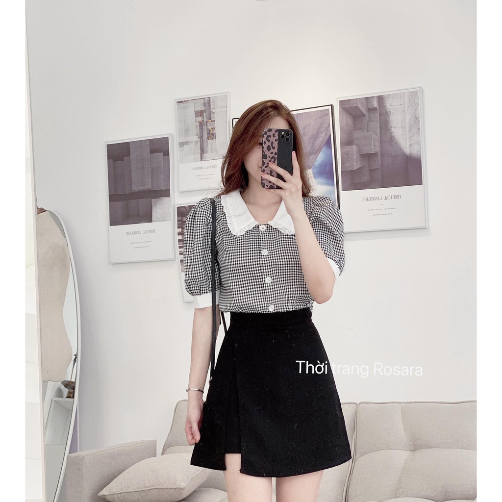 [Mã FADIRECT20 giảm 20K đơn 150K] Chân váy chữ A xòe vạt có lót quần cách điệu thời trang Rosara Cv03 | BigBuy360 - bigbuy360.vn