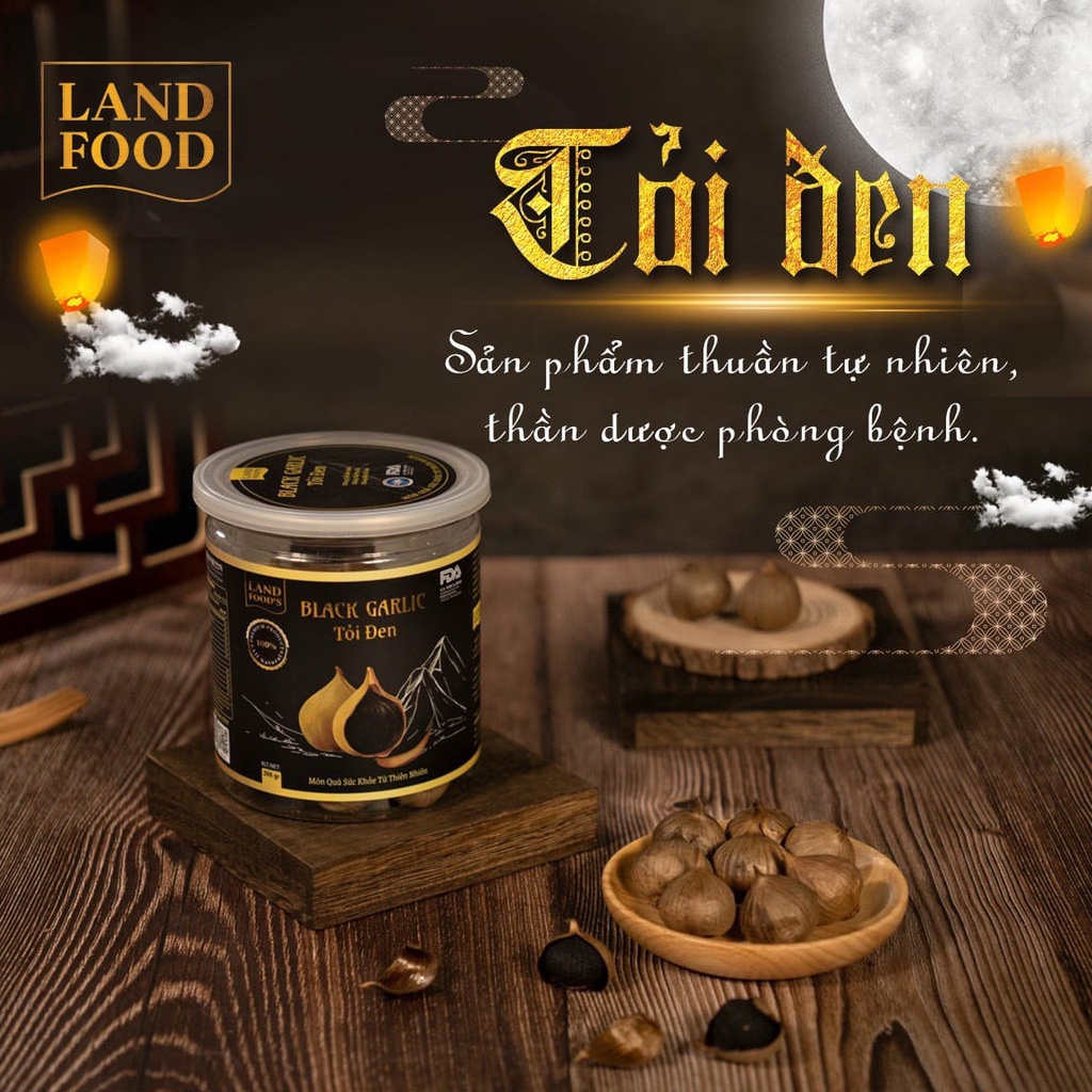 Tỏi đen xuất khẩu LandFood's - Hộp 200Gram (chính hãng)