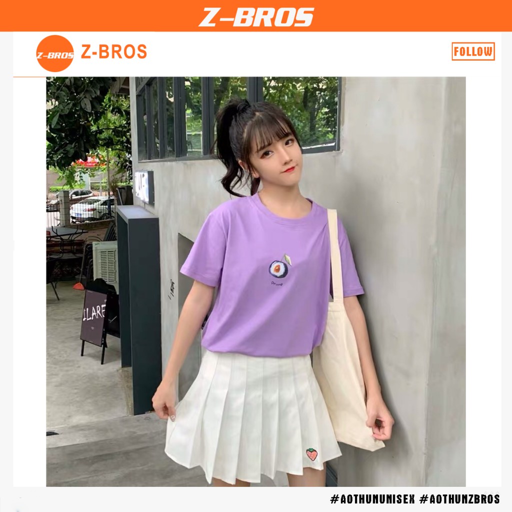 [HÀNG CÓ SẴN] - Áo thun nữ trơn hoa quả mùa hè 7 màu vintage | BigBuy360 - bigbuy360.vn