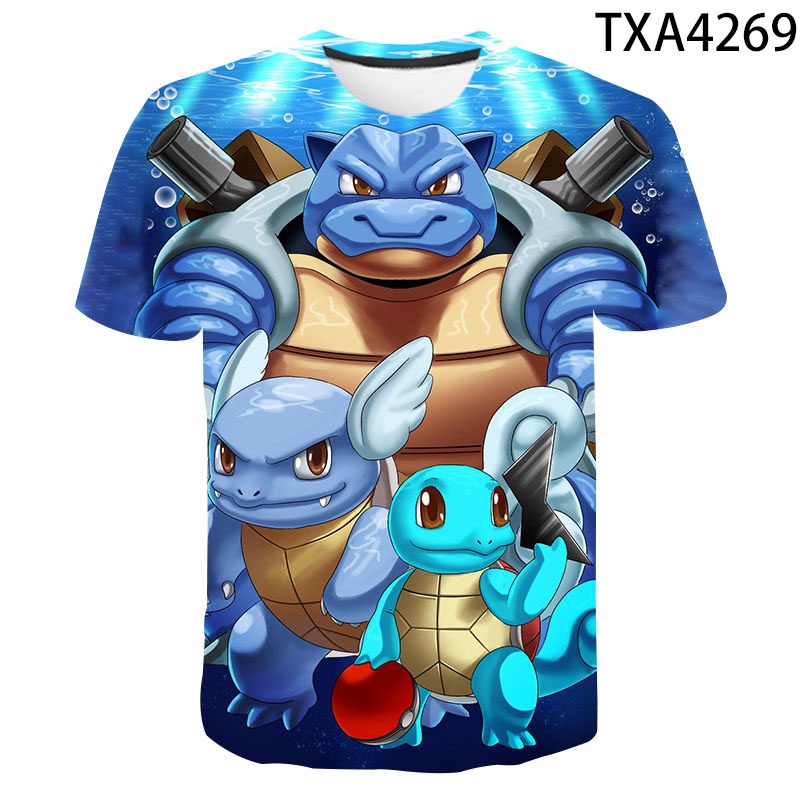 Áo thun tay ngắn in họa tiết pokemon 3D thời trang đơn giản cho trẻ em