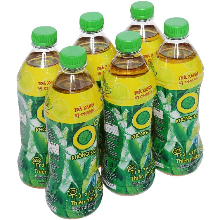 Lốc 6 chai trà xanh Không Độ vị chanh 455ml | BigBuy360 - bigbuy360.vn