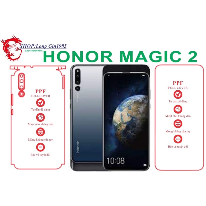 Honor Magic 2 ,miếng dán trong Ppf  mặt trước mặt sau chống va đập chống trầy xước tốt