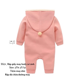 Rập giấy may body có mũ cho bé_SS71