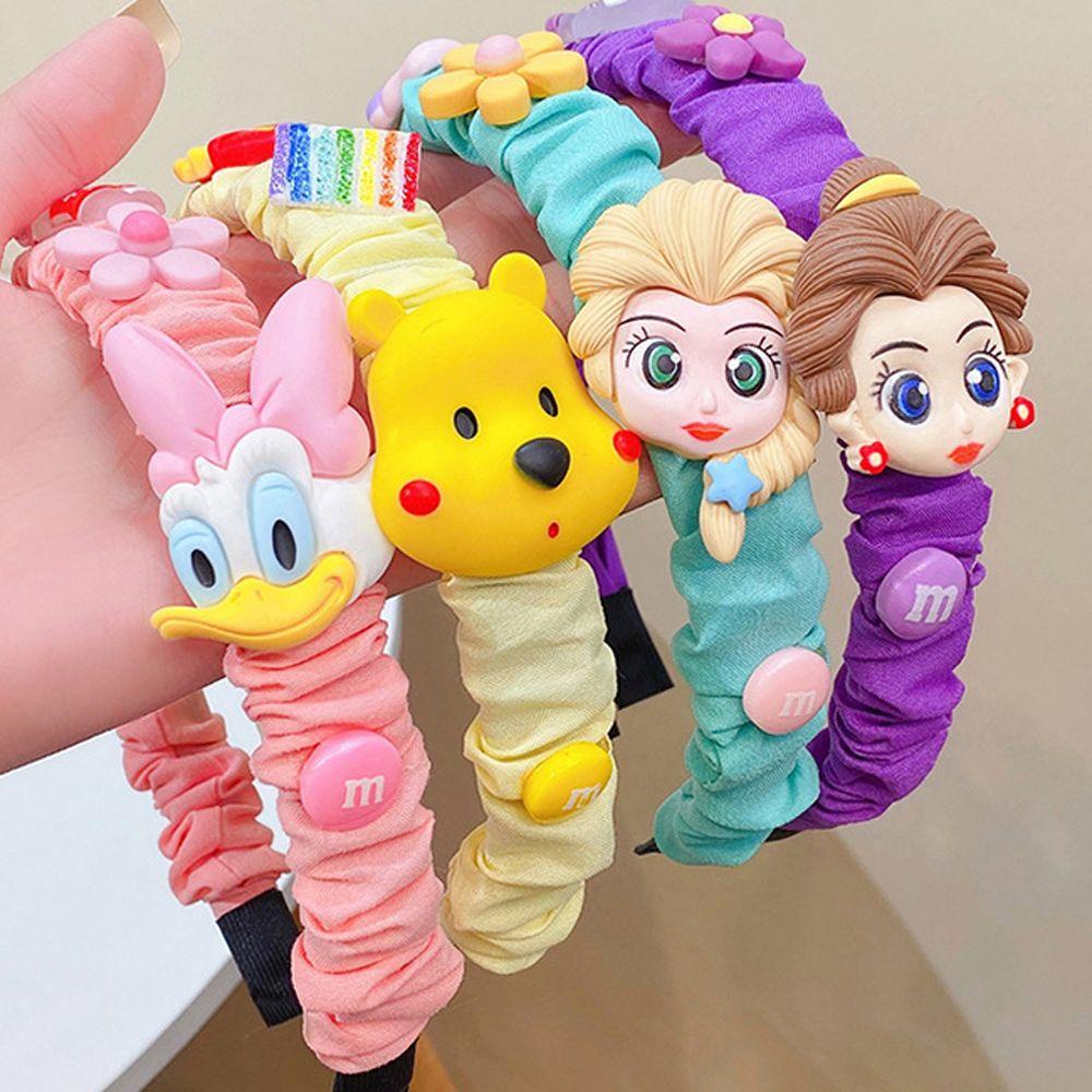 NICKOLAS Băng Đô Cài Tóc Hình Gấu Hoạt Hình Đáng Yêu Phong Cách Retro Cho Trẻ Em