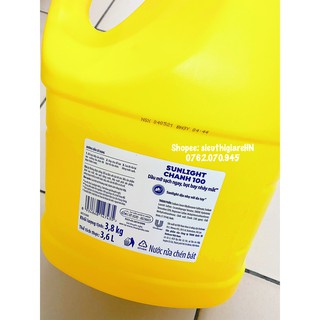 (XẢ BỌT NHANH) Nước Rửa Chén SUNLIGHT CHANH 3,6 Lít (3,8kg)