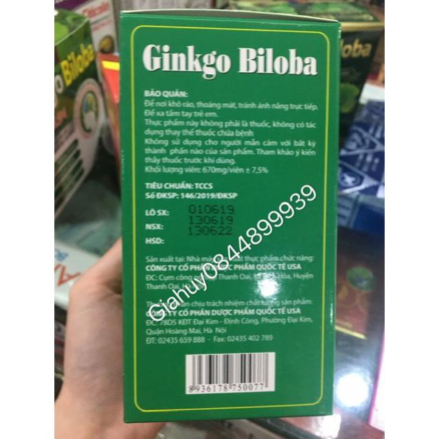 Viên uống bổ não Ginkgo Biloba 240mg (hộp màu xanh )