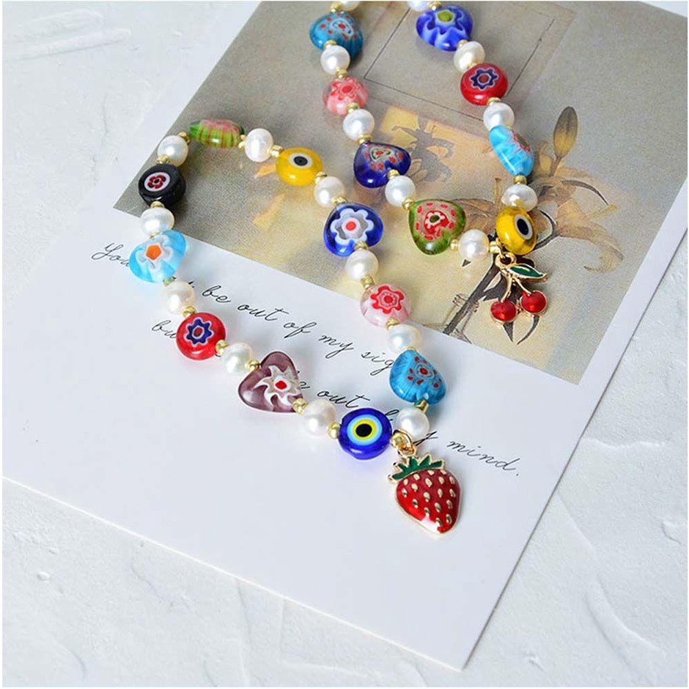 Vòng Tay May Mắn Xâu Hạt Nhiều Màu Hoa Phong Cách VANES1