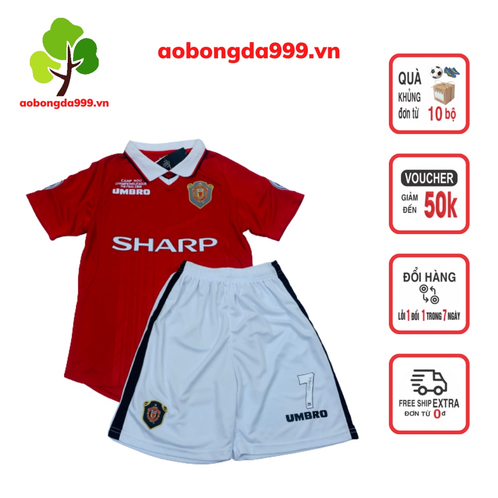 Quần áo bóng đá đá banh clb Manchester United SHAPP năm 1998 chất vải cao cấp - aobongda999.vn