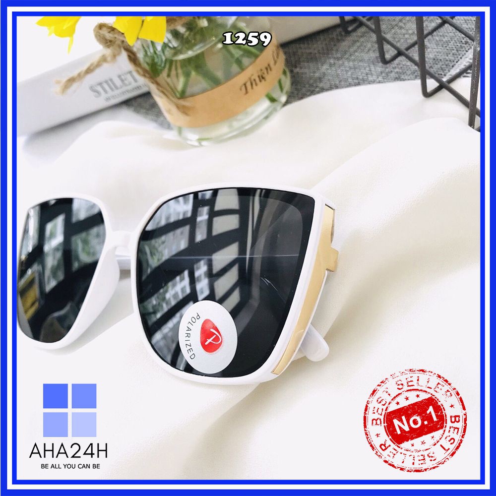 [GIÁ GÓC] KÍNH MÁT NỮ THỜI TRANG TRÒNG POLARIZED CAO CẤP GỌNG XI MẠ VÀNG AH1259