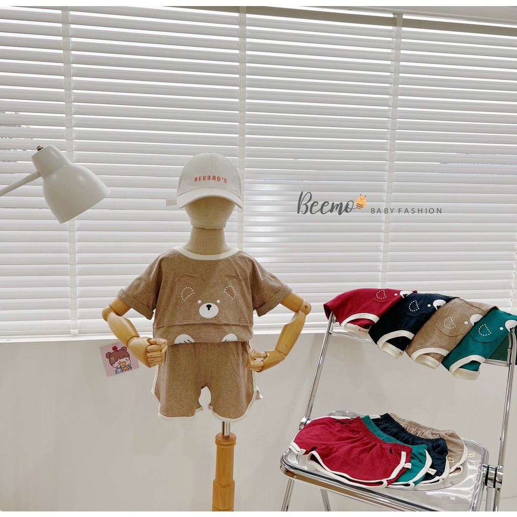 Bộ quần áo đáp gấu 4 màu cho bé Beemo, chất liệu cotton mềm mịn, họa tiết xinh xắn B120