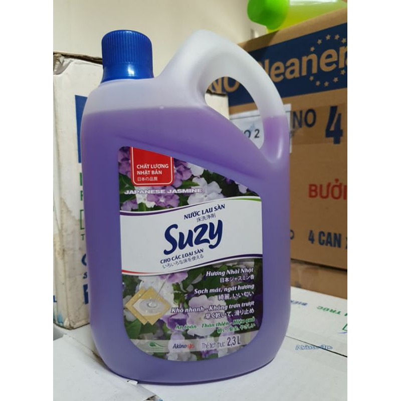 Nước lau sàn SUZY 4L hương nhài nhật- thành phần HỮU CƠ, chất lượng NHẬT BẢN