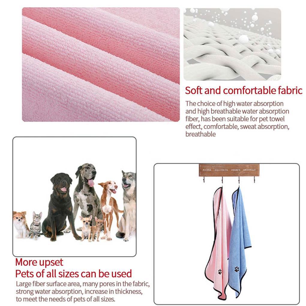 Bộ 2 Khăn Tắm Cho Thú Cưng Chất Liệu Microfiber Mềm Mại Thấm Hút Tốt