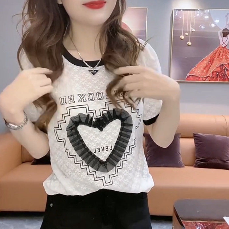 Áo Thun Tay Ngắn Cổ Tròn Thời Trang Mùa Hè 2022 Cho Nữ