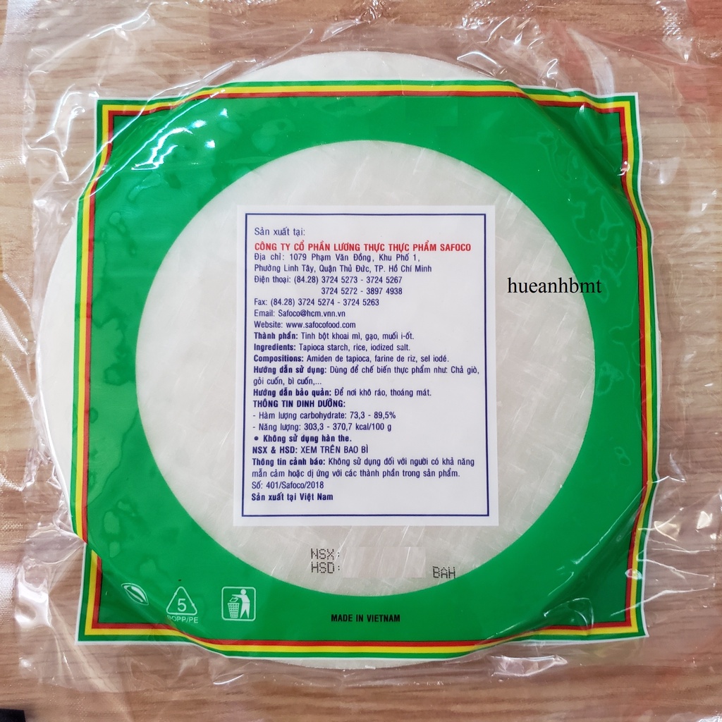 Bánh tráng cuốn safoco Việt Nam size 16 cm