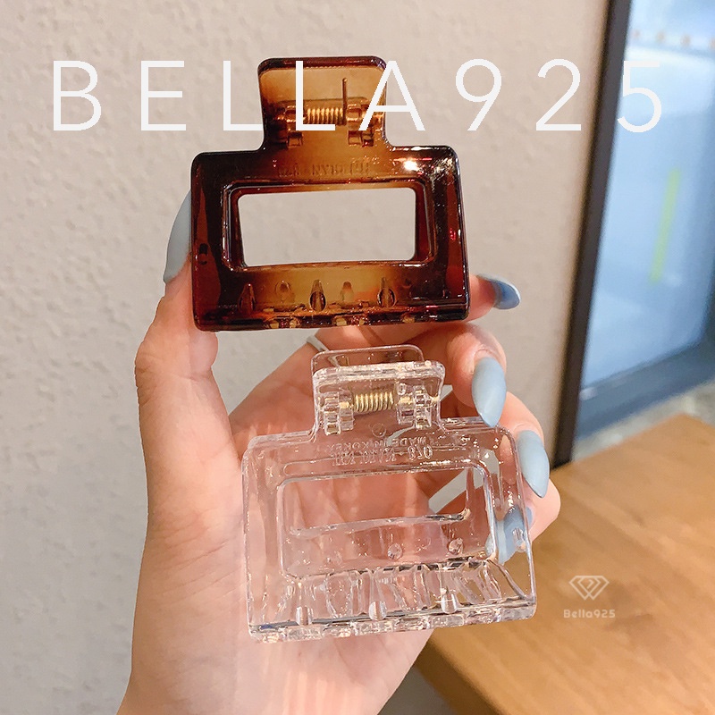Kẹp càng cua Bella 925 cạp tóc chữ nhật nhỏ phong cách Hàn Quốc