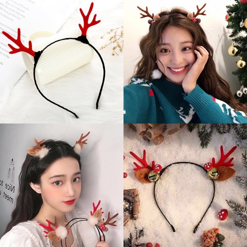 Bờm cài tóc tuần lộc Noel mừng Giáng Sinh về , mẫu xinh siêu kute babe😄