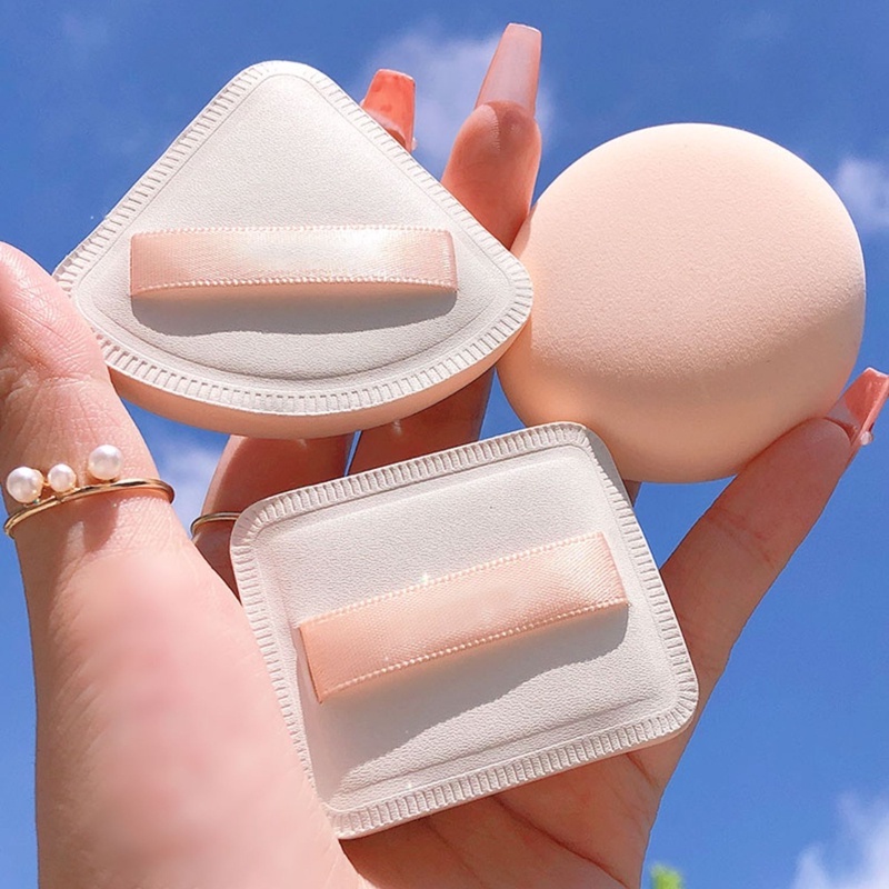 Bộ Mút Tán Kem Nền Ướt Và Khô Hình Tròn Tam Giác