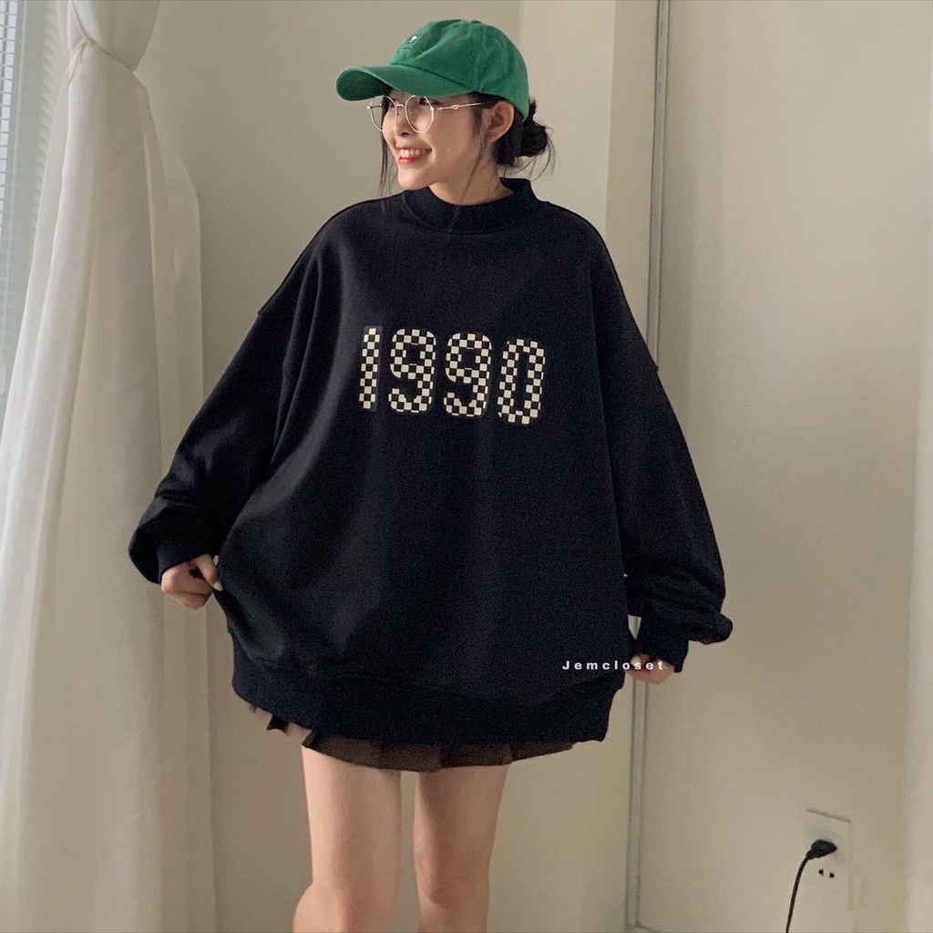Áo Sweater Nữ Dài Tay JEMCLOSET Cao Cổ Rope Form Rộng Hàn Quốc Chất Liệu Mềm Mịn - 10136
