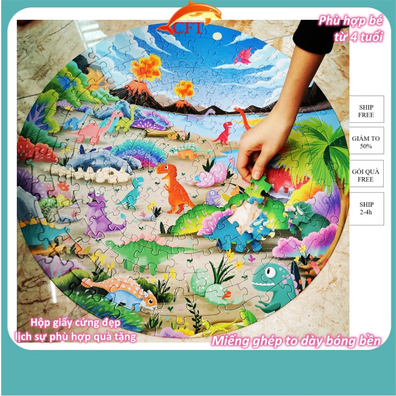 Xếp Hình Cho Bé Từ 4 Tuổi Bộ Ghép Hình Nghệ Thuật Puzzle 150 mảnh ghép Cao Cấp 5 Chủ Đề Con Vật Vũ Trụ