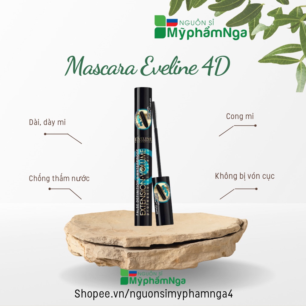 Mascara Eveline 4D dày mi và chống thấm