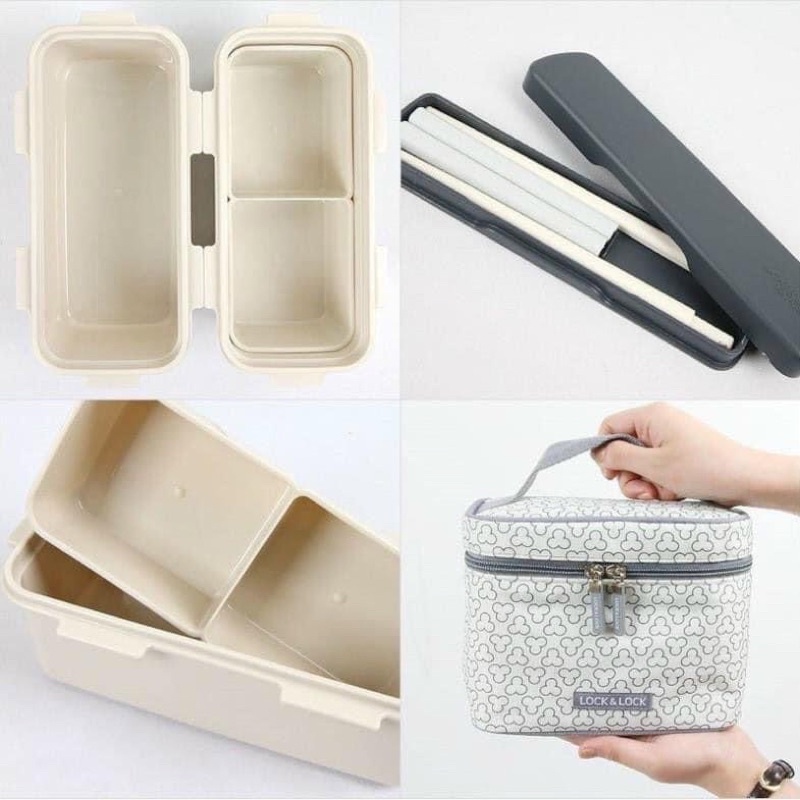Bộ hộp cơm Lock kèm túi giữ nhiệt HPL762