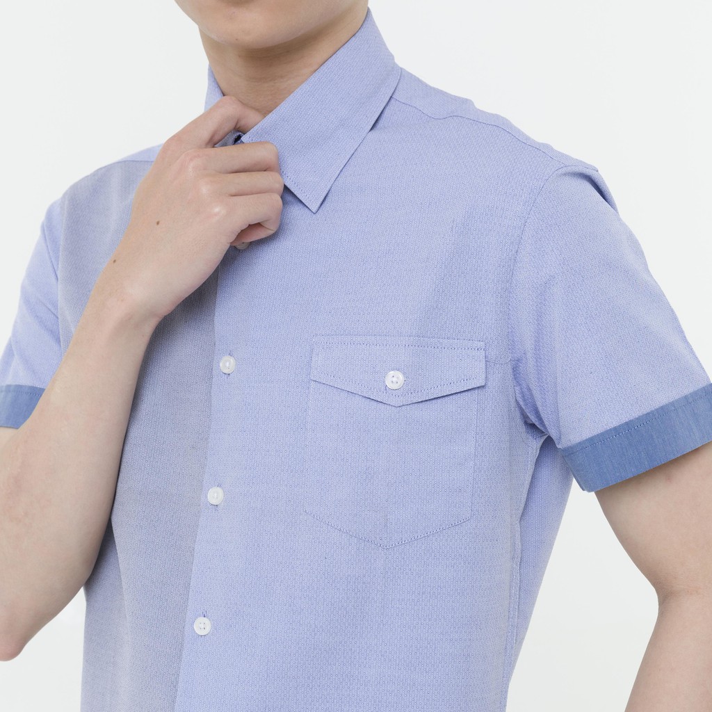 Áo sơ mi nam tay ngắn The Shirts Studio Hàn Quốc 45F6117BL