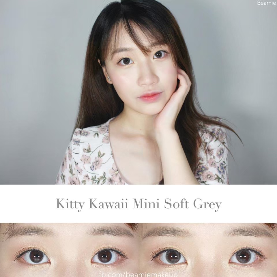 Lens Xám Tự Nhiên MINI SOFT GRAY Ẩm Cao 55% HSD 6 Tháng Không Giãn Phù Hợp Đi học Đi Làm Cho Mắt Nhạy Cảm