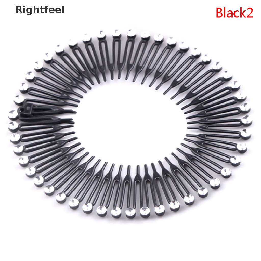 [Hàng mới về] Lược cài tóc bằng nhựa co giãn đính đá kim cương nhân tạo linh hoạt cho nữ