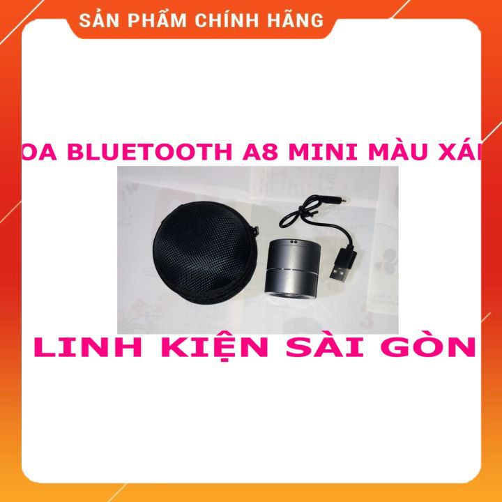 LOA BLUETOOTH A8 MINI MÀU XÁM
