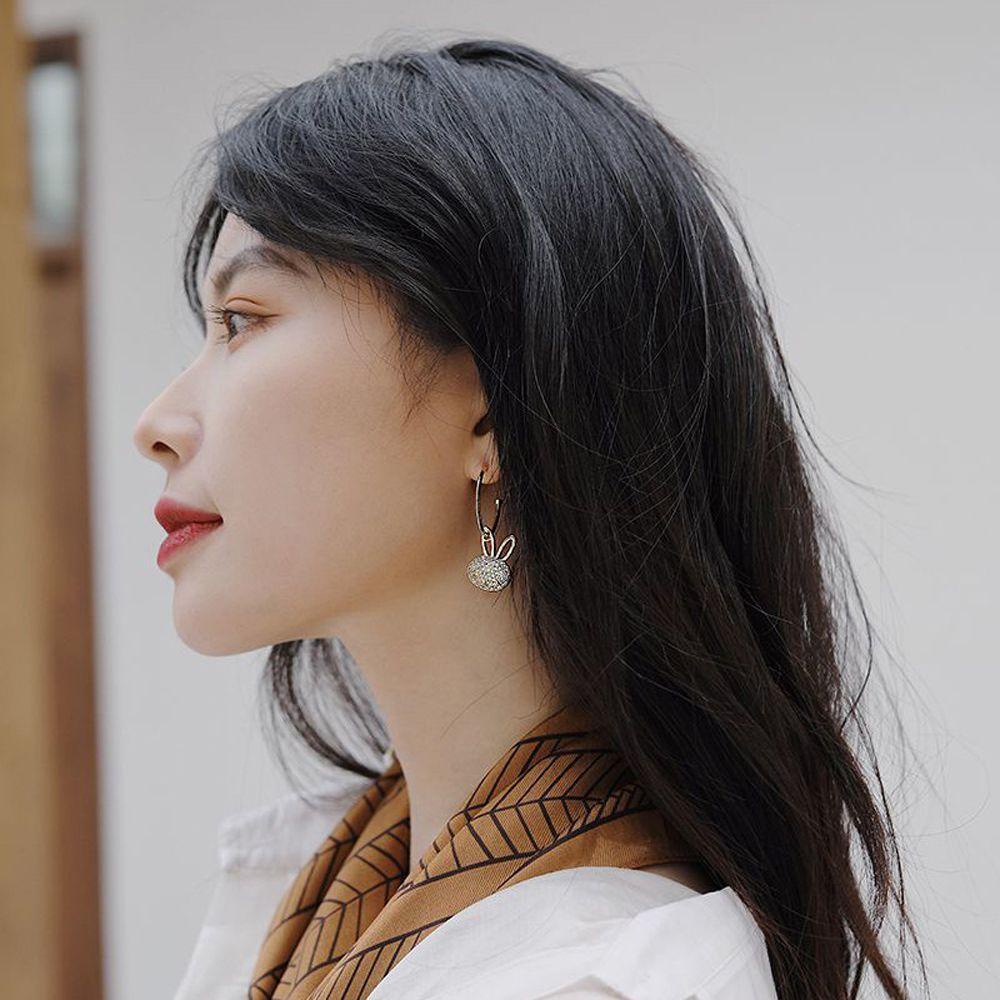 VANES1 Khuyên Tai Tua Rua Hình Thỏ Dễ Thương