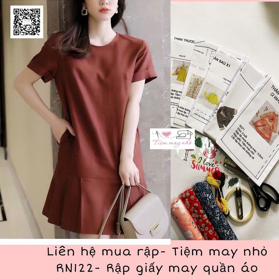 RN122_Rập giấy may đầm đuôi cá nữ