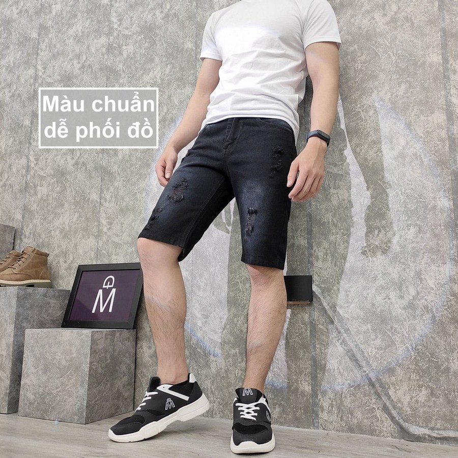 Quần short jean nam TS417 vải chất đẹp không phai màu đẹp Tronshop