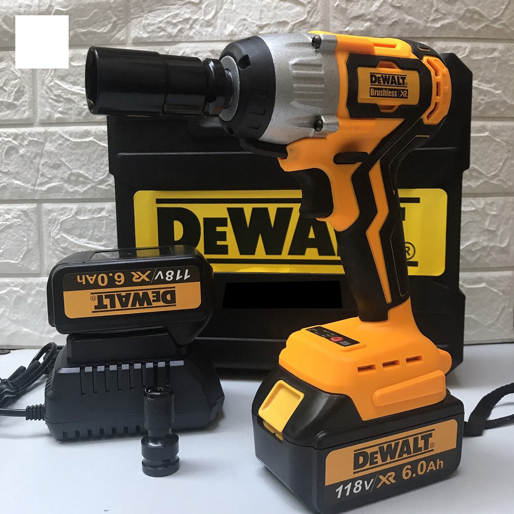 [FreeShip] Máy Siết Bulong dùng Pin Dewalt 118V 100% Đồng, TẶNG ĐẦU KHẨU, Máy Khoan Pin - Máy Siết Bu lông Pin 10 cell