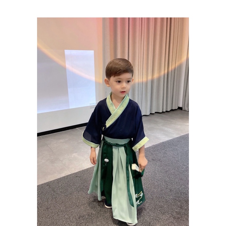 Bộ Đồ Hán Phục Thêu Họa Tiết Phong Cách Phương Tây Thời Trang Mùa Hè Mới Cho Bé Trai