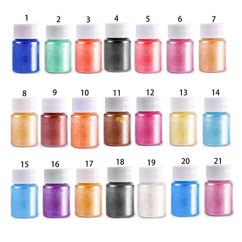 Lọ màu ánh ngọc trai dùng để tạo màu cho đồ thủ công làm bằng nhựa resin mica có 21 màu sắc tuỳ chọn tiện dụng