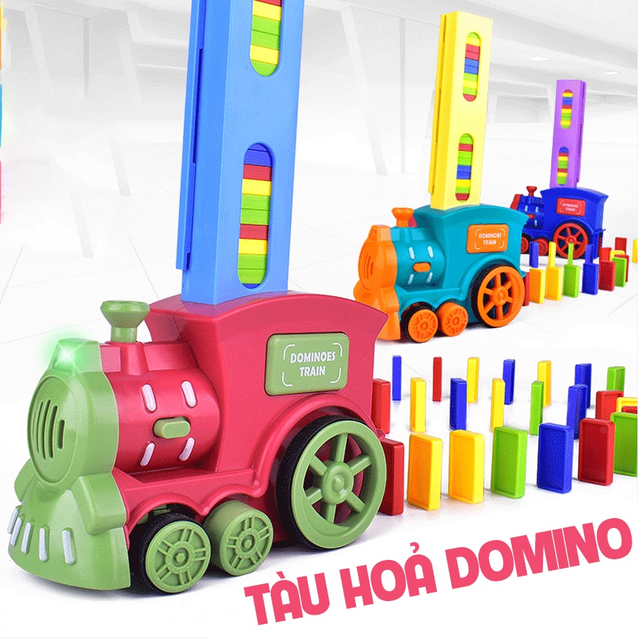 Đồ Chơi Trẻ Em Lắp Ráp Xe Lửa Xếp DOMINO Tự Động, Phát Nhạc Thông Minh Cho Bé Thoả Sức Sáng Tạo.