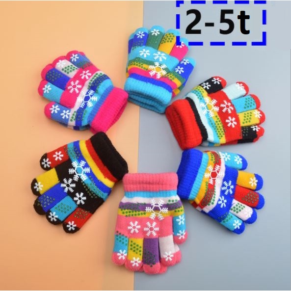 Găng tay len bông tuyết cho bé từ 2-5 tuổi