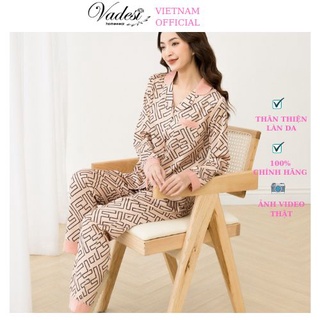 Đồ Bộ Ngủ Nữ Pijama Lụa Mặc Nhà Cao Cấp VADESI Quần Áo Dài Tay Sau Sinh Bầu Thấm Hút Co Giãn Nhẹ Nhiều Màu Nữ Tính