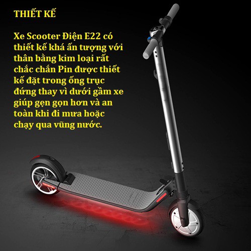 Xe scooter điện Ninebot E22 25km/h, electric scooter, kickscooter Ninebot E22