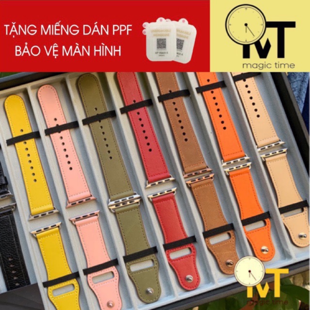 Dây Da Chốt Bấm Thời Trang Cho Apple Watch