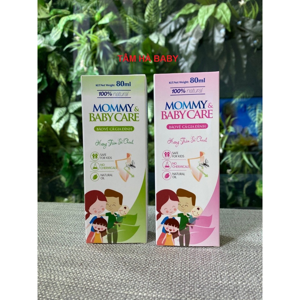 Xịt chống muỗi Mommy &amp; Baby Care chai 80ml hương tràm sả chanh