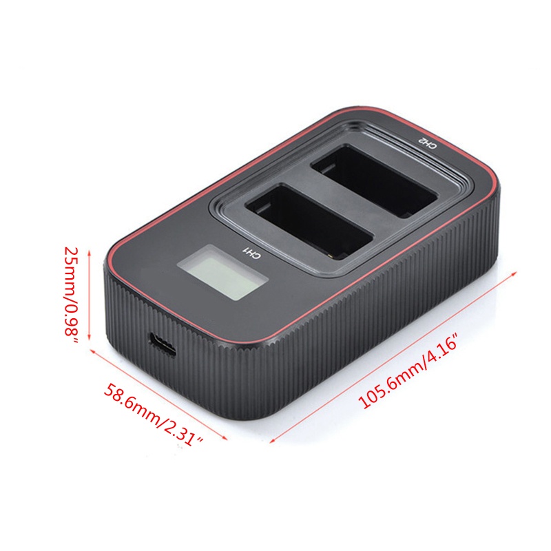 Bộ Sạc Hai Đầu Hiển Thị LCD Có Cáp Sạc Cho Hero 9 Màu Đen
