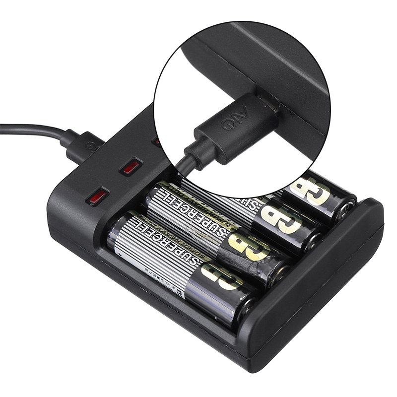 Bộ Sạc Pin 5v 4 Cổng Usb Cho Aa Aaa W/Sạc