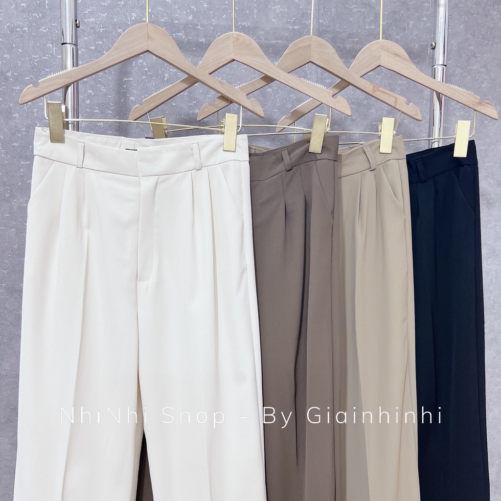 Quần vải ống đứng cài cúc công sở, Quần tây ống suông cạp cao QS308- NhiNhi shop