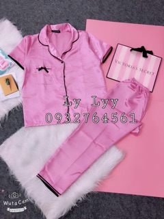 ĐỒ BỘ PHI LỤA PIJAMA TAY NGẮN - QUẦN DÀI